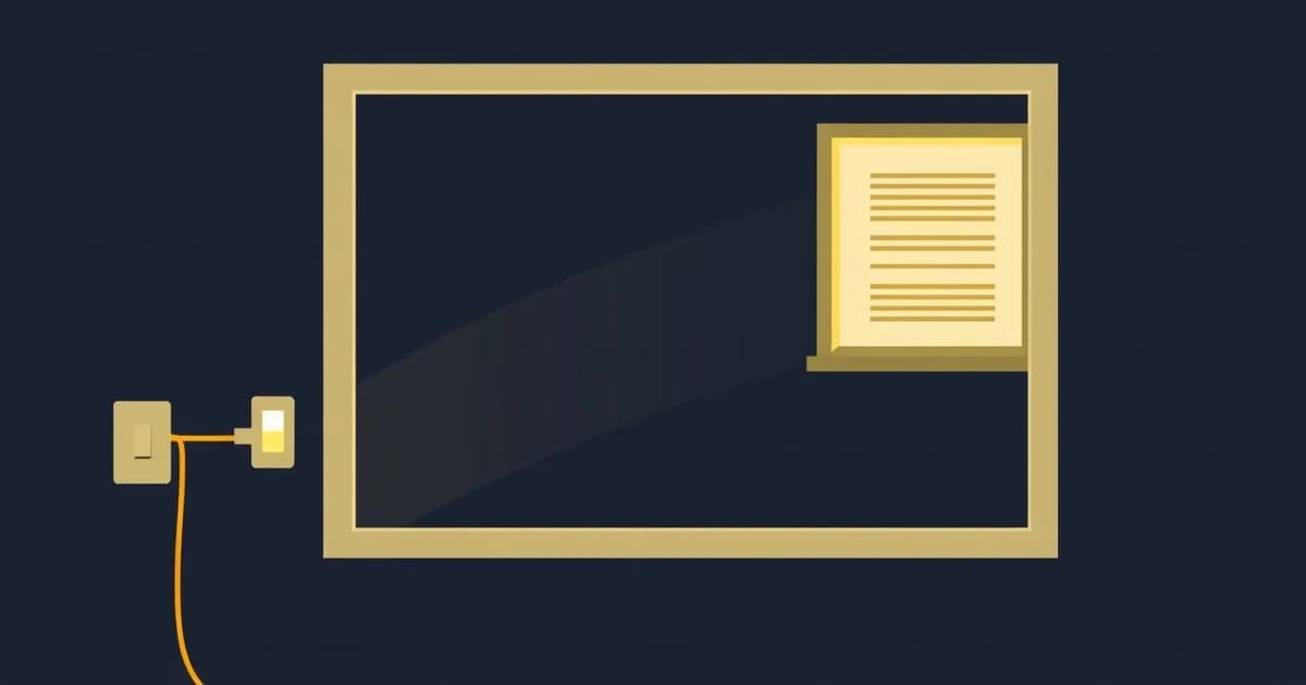 Illustration of a light switch beside faded and glowing video call windows, for transcribing an existing Webex recording.