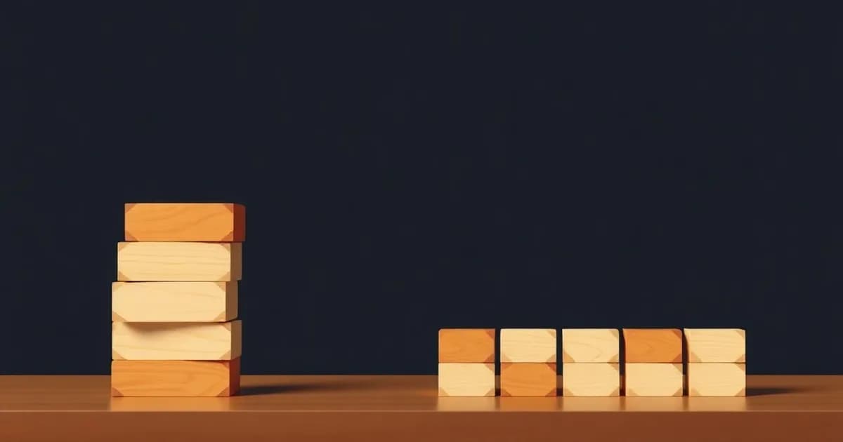 Illustration of colorful building blocks arranged into a small grid, for a piece literally explaining what Notion is.