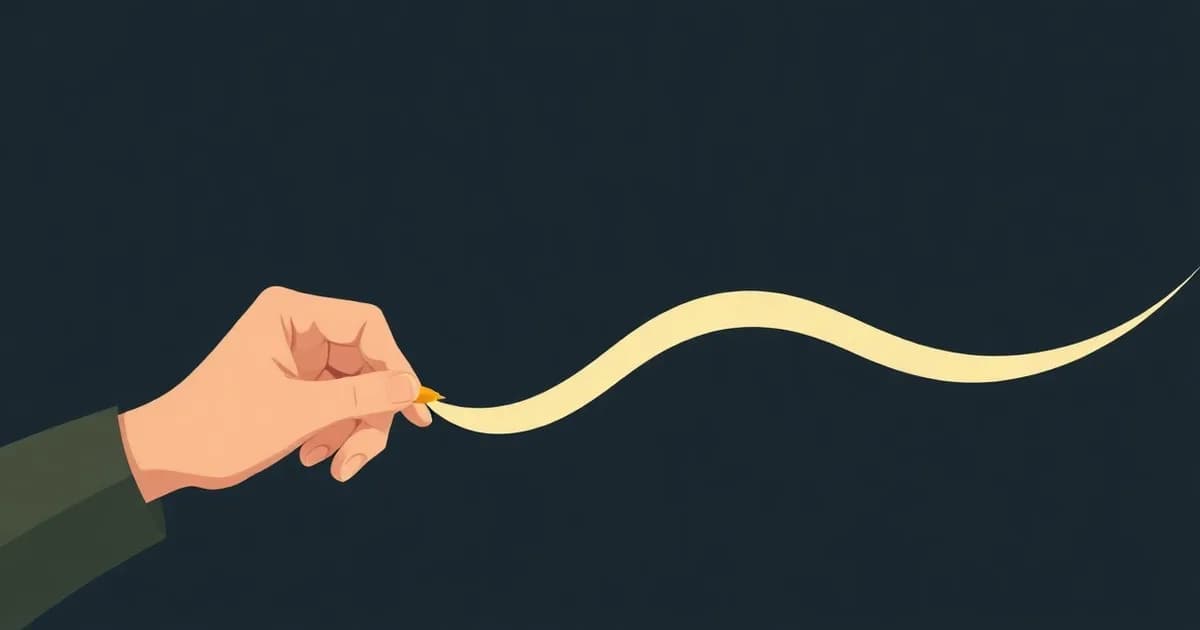 Illustration of a pen lagging behind fast-moving sound waves on a page, for a piece about why note-taking is hard.