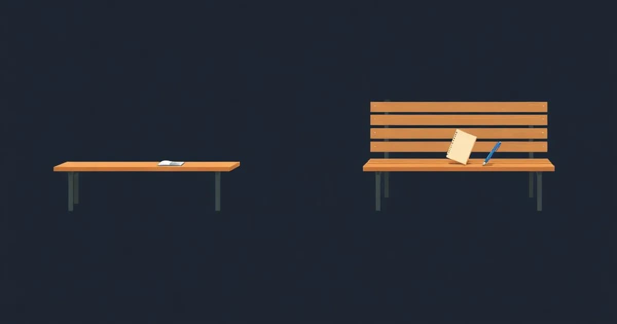 Illustration split between a conference table and a park bench, comparing Otter's meetings focus and Voicenotes.