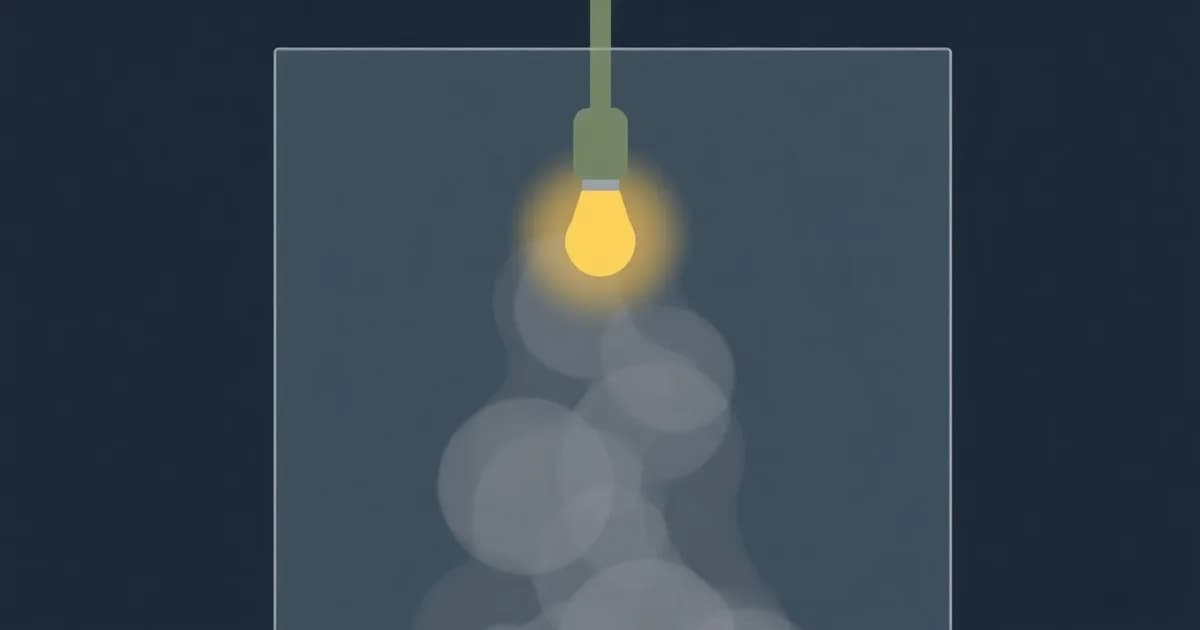 Illustration of steam rising from a shower with a faint warm glow inside it, for a piece on why ideas come in the shower.