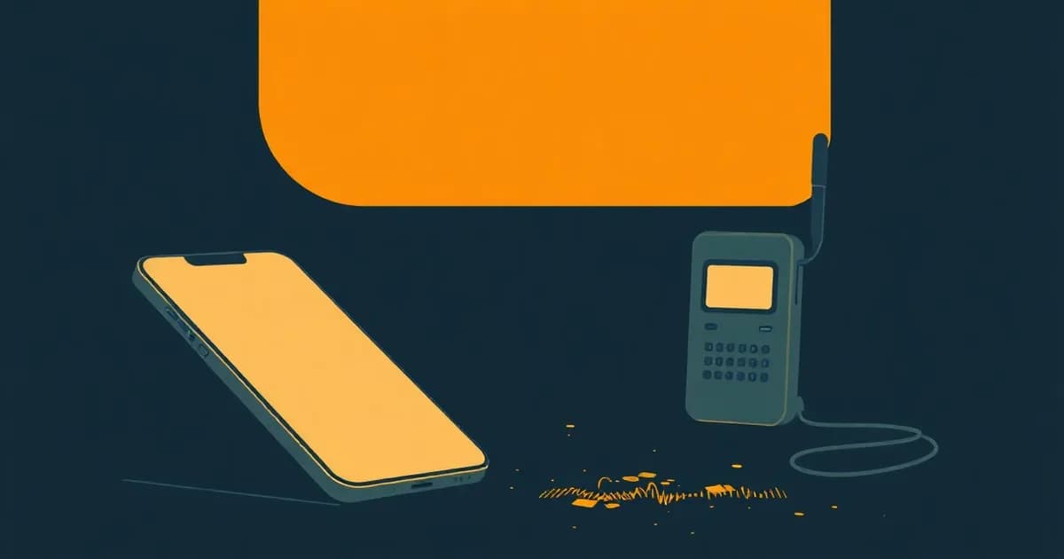 Illustration of a smartphone in front of a dusty old handheld recorder, for a roundup of voice recorder apps.