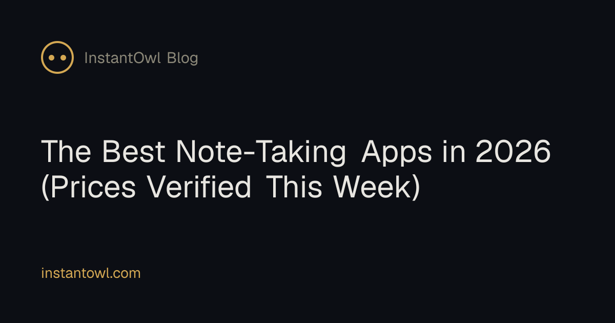 Best Note Taking Apps in 2026, Prices Verified This Week | InstantOwl